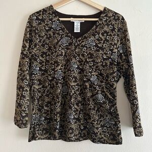 XL Brown floral top
